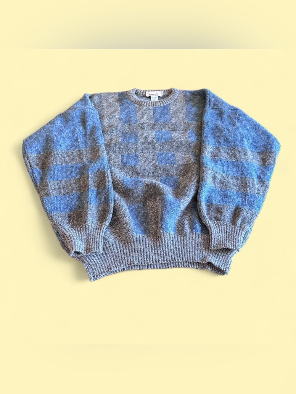 Vintage Damon Wool Blend Sweater Women’s L Gray Blue Italy
